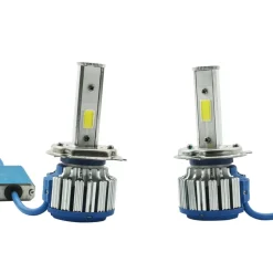 COPPIA LAMPADE RICAMBIO FARI AUTO LED H4 LED 3200 LUMEN 6000K 12V 40W + VENTOLA