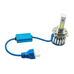 COPPIA LAMPADE RICAMBIO FARI AUTO LED H4 LED 3200 LUMEN 6000K 12V 40W + VENTOLA
