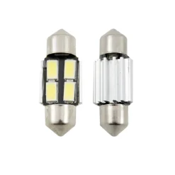 COPPIA LAMPADINA CANBUS SILURO 4 LED 3MM AUTO 12V RICAMBIO LUCI INTERNE PER AUTO