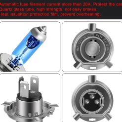 COPPIA LAMPADINE LAMPADE AUTO MOTO XENON H4 12V 100W 5500K C-6276