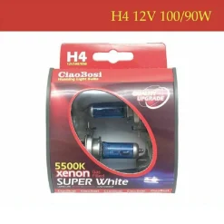 COPPIA LAMPADINE LAMPADE AUTO MOTO XENON H4 12V 100W 5500K C-6276