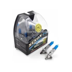 COPPIA LAMPADINE XENON H1 ALOGENE A 12V DA 55W PER RICAMBIO FARI AUTO MACCHINA