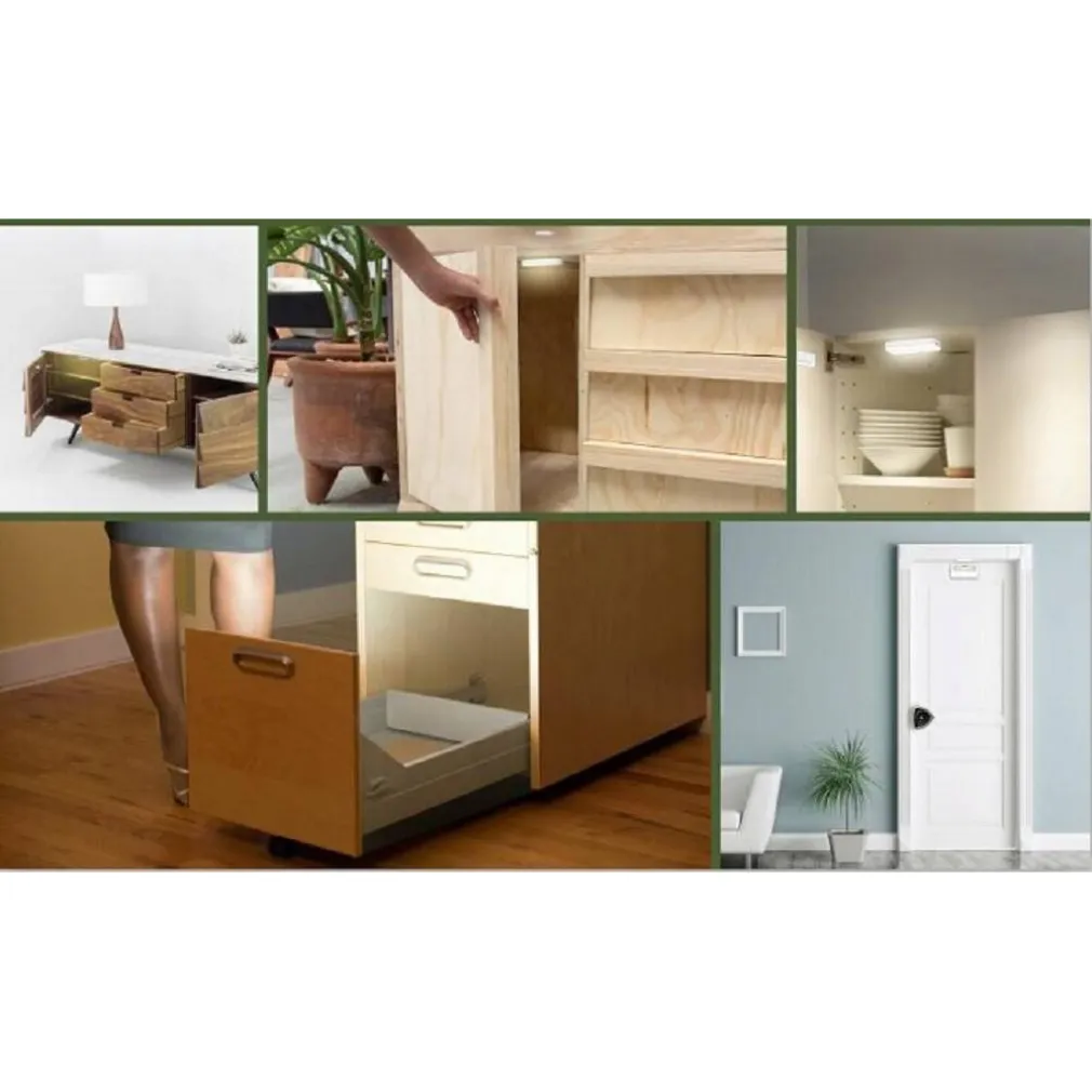 COPPIA LUCI CON 6 LED SENSORE MAGNETICO ARMADIO CASSETTO MOBILE PORTA 6000K