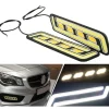 COPPIA LUCI MARCIA DIURNE DRL LAMPADE AUTO ANTINEBBIA COB BIANCO FREDDO FRECCIA