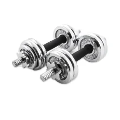 COPPIA MANUBRI DUMBBELL COMPONIBILI 15KG PESI PALESTRA FITNESS BODYBUILDING