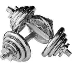 COPPIA MANUBRI DUMBBELL COMPONIBILI TOT 20 KG PESI PALESTRA FITNESS BODYBUILDING