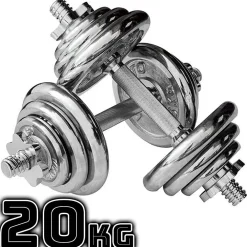 COPPIA MANUBRI DUMBBELL COMPONIBILI TOT 20 KG PESI PALESTRA FITNESS BODYBUILDING