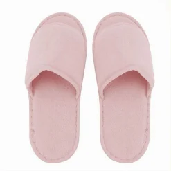 COPPIA PANTOFOLE CIABATTE BAGNO IN TESSUTO ROSA TAGLIA 35-40 STANZA HOTEL 79673