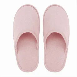 COPPIA PANTOFOLE CIABATTE BAGNO CHIUSE IN TESSUTO ROSA TAGLIA 39-45 STANZA 79691