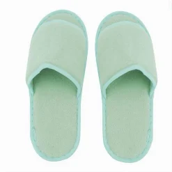 COPPIA PANTOFOLE CIABATTE BAGNO IN TESSUTO VERDE TAGLIA 35-40 STANZA HOTEL 79674