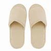 COPPIA PANTOFOLE CIABATTE BAGNO IN TESSUTO BEIGE TAGLIA 35-40 STANZA HOTEL 79675