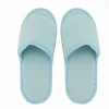COPPIA PANTOFOLE CIABATTE BAGNO TESSUTO AZZURRO TAGLIA 35-40 STANZA HOTEL 79676