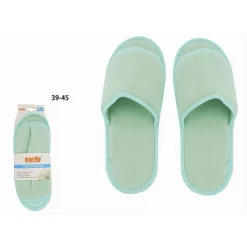 COPPIA PANTOFOLE CIABATTE BAGNO IN TESSUTO VERDE TAGLIA 39-45 STANZA HOTEL 79680