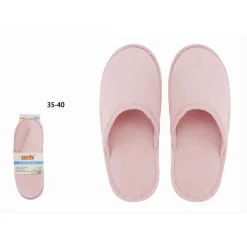 COPPIA PANTOFOLE CIABATTE BAGNO CHIUSE IN TESSUTO ROSA TAGLIA 35-40 STANZA 79685