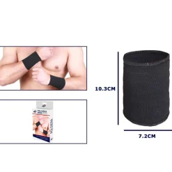 COPPIA POLSINI ELASTICI PER POLSO FITNESS SPORT ANALLERGICO PROTEZIONE NERO