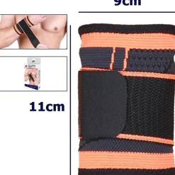 COPPIA POLSINI ELASTICI PER POLSO FITNESS SPORT ANALLERGICO PROTEZIONE ARANCIONE