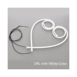 COPPIA TUBO FLESSIBILE FARI BICOLORE DRL LED LUCE DAYTIME BIANCA GIALLA 600mm