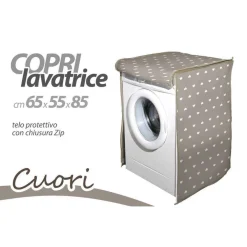 COPRILAVATRICE COPRI LAVATRICE TELO PROTTETIVO 65X55X85CM CERNIERA CUORI 736780