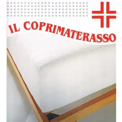 COPRIMATERASSO SANITARIO IMPERMEABILE 2 PIAZZE ANGOLI ELASTICI 170X195CM