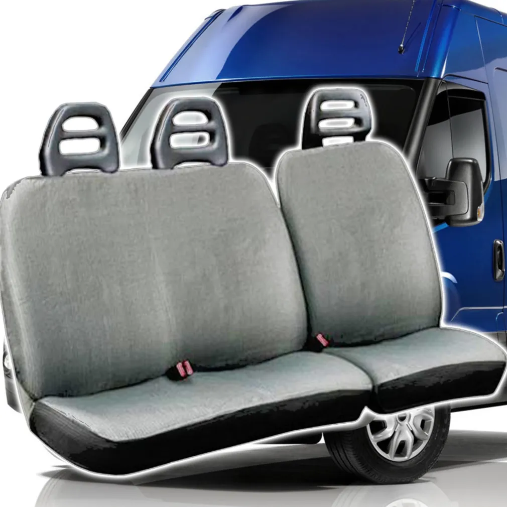 COPRISEDILI PER FURGONE 3 POSTI IVECO DAILY UNIVERSALI IN COTONE GRIGIO CHIARO