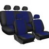 COPRISEDILI UNIVERSALI PER AUTO IN COTONE BICOLORE BLU SCURO E NERO COPRI SEDILE