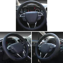 COPRIVOLANTE CON PRESA COMFORT PER VOLANTE AUTO NERO IN GOMMA DIAMETRO 38 CM