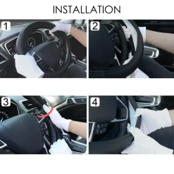 COPRIVOLANTE CON PRESA COMFORT PER VOLANTE AUTO NERO IN GOMMA DIAMETRO 38 CM