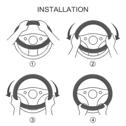 COPRIVOLANTE COPRI VOLANTE UNIVERSALE PER AUTO NERO 37-39CM CON PRESA COMFORT