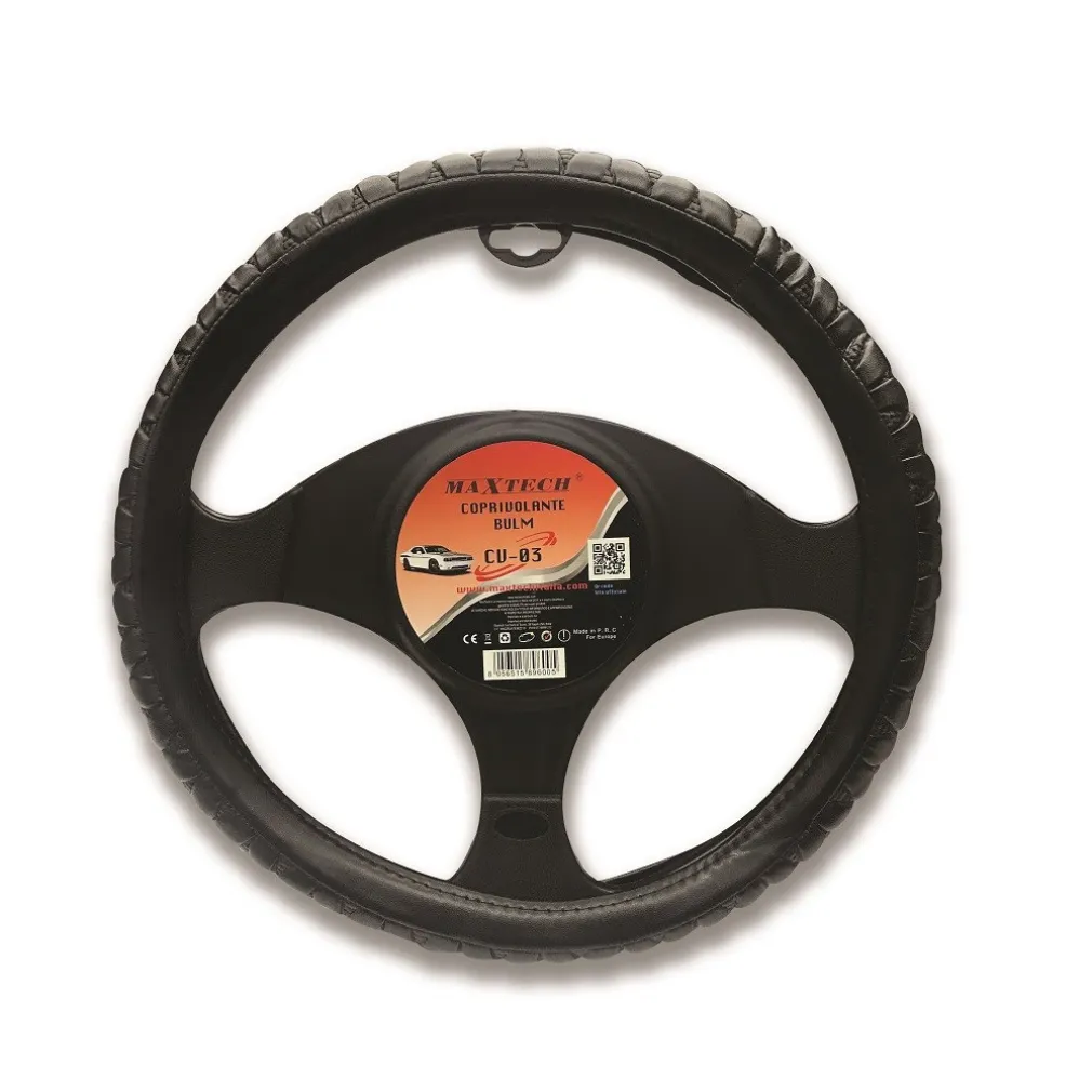COPRIVOLANTE STERZO CON FODERA UNIVERSALE BULM PER AUTO INTERNO MAXTECH CV-03