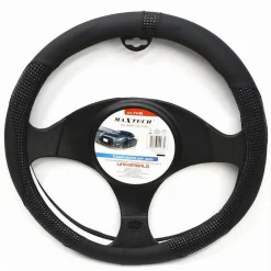COPRIVOLANTE UNIVERSALE AUTO FODERA PROTEZIONE STERZO 38CM NERO CON RILIEVI CV-20