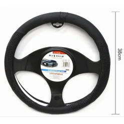 COPRIVOLANTE UNIVERSALE AUTO FODERA PROTEZIONE STERZO 38CM NERO CON RILIEVI CV-20