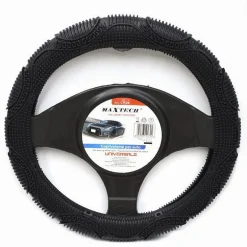 COPRIVOLANTE UNIVERSALE AUTO COPERTURA FODERA STERZO 38CM ANTISCIVOLO NERO CV-26