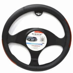 COPRIVOLANTE UNIVERSALE PER AUTO FODERA STERZO 38CM NERO DETTAGLI LATERALI CV-24