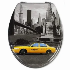 COPRIWATER COPRI SEDILE WC BAGNO UNIVERSALE CERNIERE ACCIAIO TAXI NEW YORK 52974A