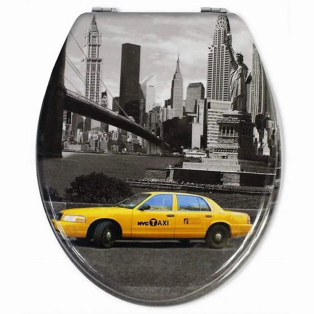 COPRIWATER COPRI SEDILE WC BAGNO UNIVERSALE CERNIERE ACCIAIO TAXI NEW YORK 52974A