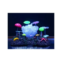CORALLO FLUORESCENTE ERBA STELLA FUNGHI ORNAMENTO PER ACQUARIO DECORAZIONI