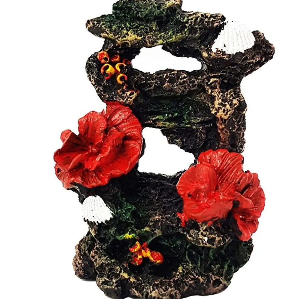 CORALLO IN RESINA ORNAMENTO PER ACQUARIO PARETE ROCCIOSA 11X8X14 CM DECORAZIONI