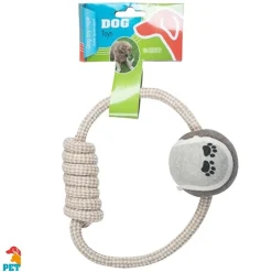 CORDA E PALLA GIOCATTOLO PER CANE IN COTONE DOG TOY ROPE ACCESSORI ANIMALI