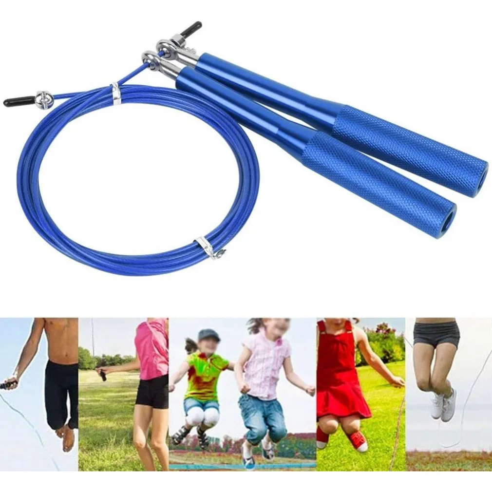 CORDA PER SALTARE 3 MT PVC LEGA DI ALLUMINO ANTISCIVOLO PORTATILE PER FITNESS