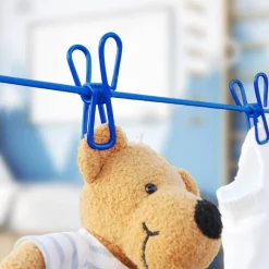 CORDA STENDIBIANCHERIA FILO X BUCATO CON 12 MOLLETTE 180CM USO ESTERNO FLESSIBLE