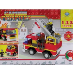COSTRUZIONI GIOCATTOLO PER BAMBINI CAMION DEI POMPIERI CON PERSONAGGIO 132 PZ