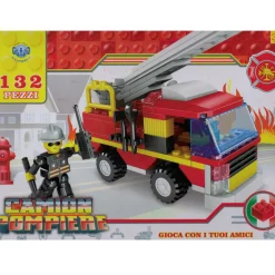 COSTRUZIONI GIOCATTOLO PER BAMBINI CAMION DEI POMPIERI CON PERSONAGGIO 132 PZ