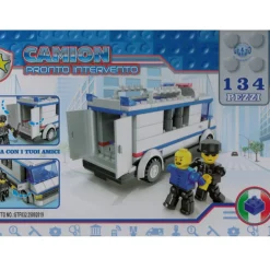 COSTRUZIONI GIOCATTOLO PER BAMBINI CAMION DELLA POLIZIA CON PERSONAGGI 134 PEZZI