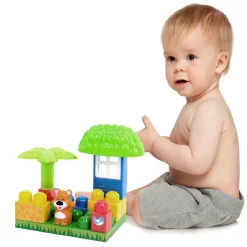 COSTRUZIONI PER BAMBINI ANIMALI DELLA FORESTA 14PZ CON PERSONAGGIO E ACCESSSORI