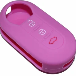 COVER CHIAVE GUSCIO FIAT 500 PUNTO EVO PANDA BRAVO TELECOMANDO 3 TASTI ROSA