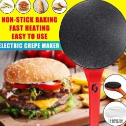 CREPIERA MACCHINA PER CREPES 600 WATT CON MANICO PIASTRA 20 CM ANTIADERENTE