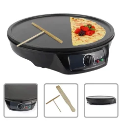 CREPIERA PIASTRA ANTIADERENTE CREPES PIADINE ELETTRICA DIAMETRO 30 CM 1000 WATT