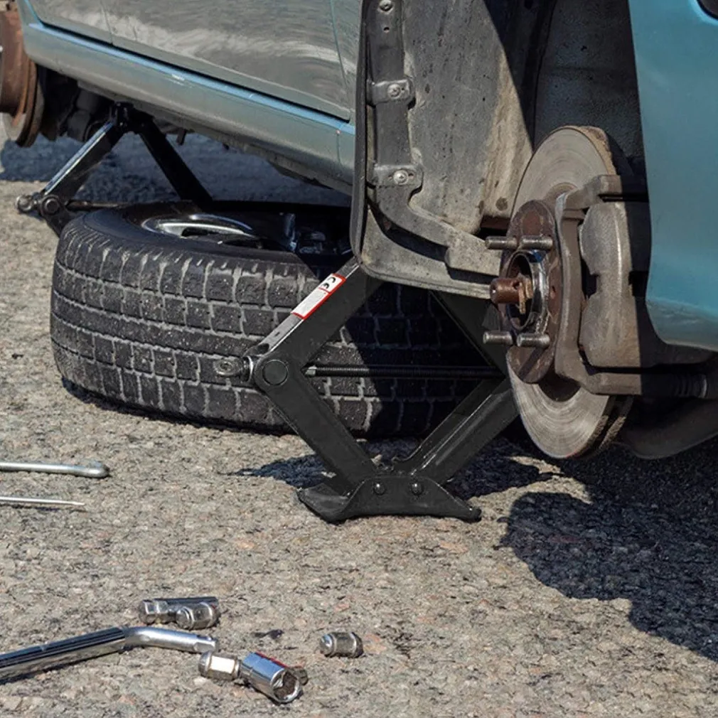 CRIC A PANTOGRAFO FORBICE IDRAULICO SOLLEVATORE AUTO FAMILIARE PICKUP 2000KG NERO