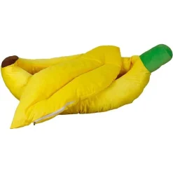 CUCCIA BANANA LETTO MORBIDO PER GATTO CANE CUSCINO INVERNO PELUCHE NIDO 65X35CM