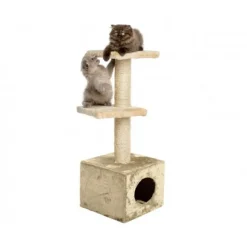 CUCCIA CON TIRAGRAFFI PER GATTI GATTO CON COLONNA IN SISAL E DUE RIPIANI